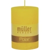 Müller Kerzen Polar Stumpenkerzen 100/68 mm,  Raureif-Effekt 5461007226,  1 Packung = 4 Stück,  gelb