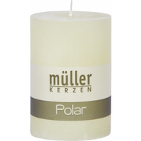 Müller Kerzen Polar Stumpenkerzen 100/68 mm,  Raureif-Effekt 5461007238,  1 Packung = 4 Stück,  vanille