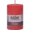 Müller Kerzen Polar Stumpenkerzen 100/68 mm,  Raureif-Effekt 5461007244,  1 Packung = 4 Stück,  rot