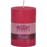Müller Kerzen Polar Stumpenkerzen 100/68 mm,  Raureif-Effekt 5461007251,  1 Packung = 4 Stück,  fraise