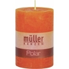 Müller Kerzen Polar Stumpenkerzen 100/68 mm,  Raureif-Effekt 5461007261,  1 Packung = 4 Stück,  mandarin