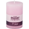 Müller Kerzen Polar Stumpenkerzen 100/68 mm,  Raureif-Effekt 5461007264,  1 Packung = 4 Stück,  malve