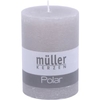 Müller Kerzen Polar Stumpenkerzen 100/68 mm,  Raureif-Effekt 5461007281,  1 Packung = 4 Stück,  schiefer