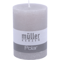 Müller Kerzen Polar Stumpenkerzen 100/68 mm,  Raureif-Effekt 5461007281,  1 Packung = 4 Stück,  schiefer