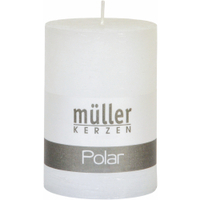 Müller Kerzen Polar Stumpenkerzen 100/68 mm,  Raureif-Effekt 5461007282,  1 Packung = 4 Stück,  weiss