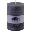 Müller Kerzen Polar Stumpenkerzen 100/68 mm,  Raureif-Effekt 5461007289,  1 Packung = 4 Stück,  asphalt