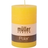 Müller Kerzen Polar Stumpenkerzen 120/78mm,  Raureif-Effekt 5461207826,  1 Packung = 4 Stück,  gelb