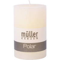 Müller Kerzen Polar Stumpenkerzen 120/78mm,  Raureif-Effekt 5461207838,  1 Packung = 4 Stück,  vanille