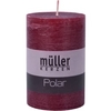 Müller Kerzen Polar Stumpenkerzen 120/78mm,  Raureif-Effekt 5461207847,  1 Packung = 4 Stück,  weinrot