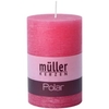 Müller Kerzen Polar Stumpenkerzen 120/78mm,  Raureif-Effekt 5461207851,  1 Packung = 4 Stück,  fraise