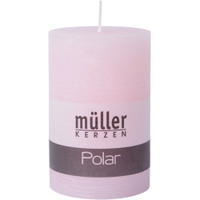 Müller Kerzen Polar Stumpenkerzen 120/78mm,  Raureif-Effekt 5461207864,  1 Packung = 4 Stück,  malve