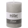 Müller Kerzen Polar Stumpenkerzen 120/78mm,  Raureif-Effekt 5461207881,  1 Packung = 4 Stück,  schiefer