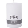 Müller Kerzen Polar Stumpenkerzen 120/78mm,  Raureif-Effekt 5461207882,  1 Packung = 4 Stück,  weiss