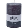 Müller Kerzen Polar Stumpenkerzen 120/78mm,  Raureif-Effekt 5461207889,  1 Packung = 4 Stück,  asphalt