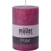 Müller Kerzen Polar Stumpenkerzen 120/78mm,  Raureif-Effekt 54612078BE,  1 Packung = 4 Stück,  beere