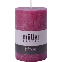 Müller Kerzen Polar Stumpenkerzen 120/78mm,  Raureif-Effekt 54612078BE,  1 Packung = 4 Stück,  beere