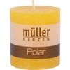 Müller Kerzen Polar Stumpenkerzen 75/68 mm,  Raureif-Effekt 5460766826,  1 Packung = 4 Stück,  gelb