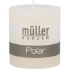 Müller Kerzen Polar Stumpenkerzen 75/68 mm,  Raureif-Effekt 5460766838,  1 Packung = 4 Stück,  vanille