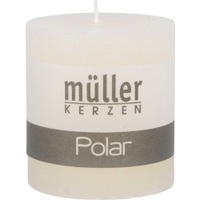 Müller Kerzen Polar Stumpenkerzen 75/68 mm,  Raureif-Effekt 5460766838,  1 Packung = 4 Stück,  vanille