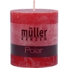 Müller Kerzen Polar Stumpenkerzen 75/68 mm,  Raureif-Effekt 5460766844,  1 Packung = 4 Stück,  rot