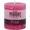 Müller Kerzen Polar Stumpenkerzen 75/68 mm,  Raureif-Effekt 5460766851,  1 Packung = 4 Stück,  fraise