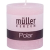 Müller Kerzen Polar Stumpenkerzen 75/68 mm,  Raureif-Effekt 5460766864,  1 Packung = 4 Stück,  malve