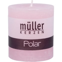 Müller Kerzen Polar Stumpenkerzen 75/68 mm,  Raureif-Effekt 5460766864,  1 Packung = 4 Stück,  malve