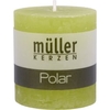 Müller Kerzen Polar Stumpenkerzen 75/68 mm,  Raureif-Effekt 5460766876,  1 Packung = 4 Stück,  maigrün