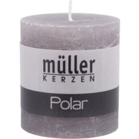Müller Kerzen Polar Stumpenkerzen 75/68 mm,  Raureif-Effekt 5460766881,  1 Packung = 4 Stück,  schiefer