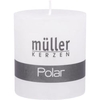 Müller Kerzen Polar Stumpenkerzen 75/68 mm,  Raureif-Effekt 5460766882,  1 Packung = 4 Stück,  weiss