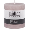 Müller Kerzen Polar Stumpenkerzen 75/68 mm,  Raureif-Effekt 546076688G,  1 Packung = 4 Stück,  naturgrau
