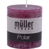 Müller Kerzen Polar Stumpenkerzen 75/68 mm,  Raureif-Effekt 54607668BE,  1 Packung = 4 Stück,  beere