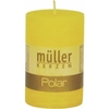 Müller Kerzen Polar Stumpenkerzen 90/58 mm,  Raureif-Effekt 5460906226,  1 Packung = 6 Stück,  gelb