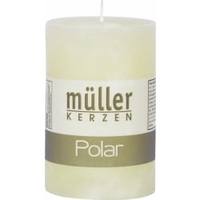 Müller Kerzen Polar Stumpenkerzen 90/58 mm,  Raureif-Effekt 5460906238,  1 Packung = 6 Stück,  vanille