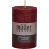 Müller Kerzen Polar Stumpenkerzen 90/58 mm,  Raureif-Effekt 5460906247,  1 Packung = 6 Stück,  weinrot