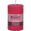 Müller Kerzen Polar Stumpenkerzen 90/58 mm,  Raureif-Effekt 5460906251,  1 Packung = 6 Stück,  fraise