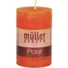 Müller Kerzen Polar Stumpenkerzen 90/58 mm,  Raureif-Effekt 5460906261,  1 Packung = 6 Stück,  mandarin