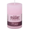 Müller Kerzen Polar Stumpenkerzen 90/58 mm,  Raureif-Effekt 5460906264,  1 Packung = 6 Stück,  malve