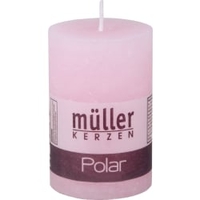 Müller Kerzen Polar Stumpenkerzen 90/58 mm,  Raureif-Effekt 5460906264,  1 Packung = 6 Stück,  malve