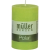 Müller Kerzen Polar Stumpenkerzen 90/58 mm,  Raureif-Effekt 5460906276,  1 Packung = 6 Stück,  maigrün
