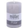 Müller Kerzen Polar Stumpenkerzen 90/58 mm,  Raureif-Effekt 5460906281,  1 Packung = 6 Stück,  schiefer