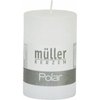 Müller Kerzen Polar Stumpenkerzen 90/58 mm,  Raureif-Effekt 5460906282,  1 Packung = 6 Stück,  weiss