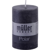 Müller Kerzen Polar Stumpenkerzen 90/58 mm,  Raureif-Effekt 5460906289,  1 Packung = 6 Stück,  asphalt
