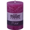 Müller Kerzen Polar Stumpenkerzen 90/58 mm,  Raureif-Effekt 54609062BE,  1 Packung = 6 Stück,  beere