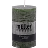 Müller Kerzen Polar Stumpenkerzen 90/58 mm,  Raureif-Effekt 54609062dm,  1 Packung = 6 Stück,  dunkelgrün