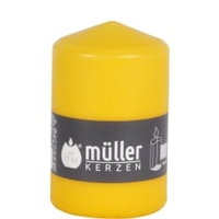 Müller Kerzen Stumpenkerze,  goldgelb 2011107037,  1 Packung = 6 Stück,  (Ø x H): 70 x 110 mm