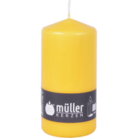 Müller Kerzen Stumpenkerze,  goldgelb 2011356837,  1 Packung = 6 Stück,  (Ø x H): 68 x 135 mm