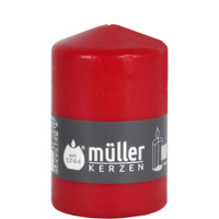 Müller Kerzen Stumpenkerze,  karminrot 2011107091,  1 Packung = 6 Stück,  (Ø x H): 70 x 110 mm