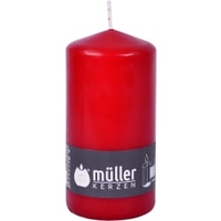 Müller Kerzen Stumpenkerze,  karminrot 2011356891,  1 Packung = 6 Stück,  (Ø x H): 68 x 135 mm