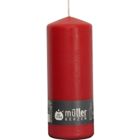 Müller Kerzen Stumpenkerze,  karminrot 2011807091,  1 Packung = 6 Stück,  (Ø x H): 70 x 180 mm
